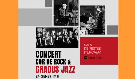 Cartell anunciador dels concerts de Cor de Rock i Gradus Jazz a Encamp