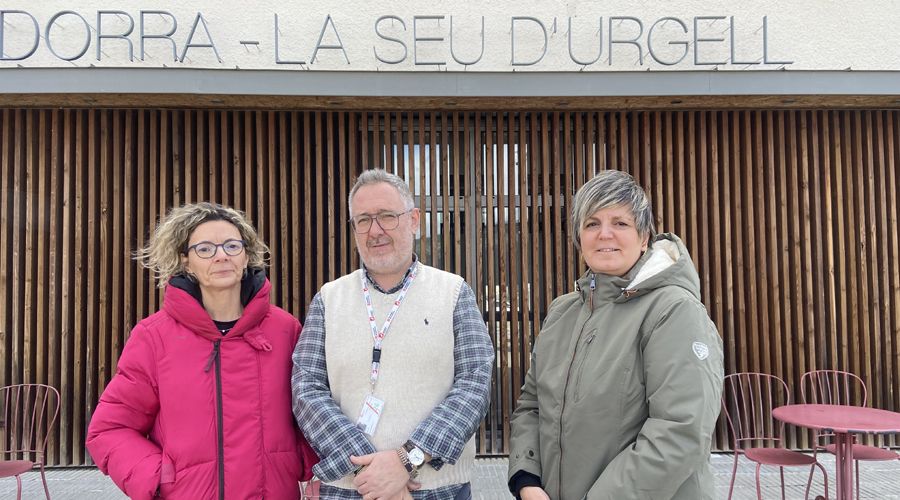 Carmen Galindo, Óscar Madrid i Gemma Tó a l'aeroport Andorra-La Seu (Aj. la Seu)