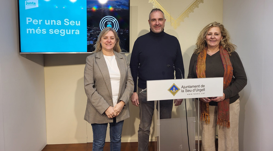 Carme Espuga, Jordi Fàbrega i Urgell Isús, regidors de Junts per la Seu a l'Ajuntament de la Seu d'Urgell (Junts per la Seu)