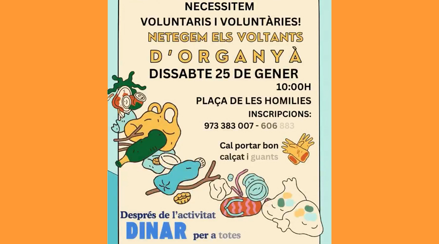 Acció de neteja als voltants d'Organyà