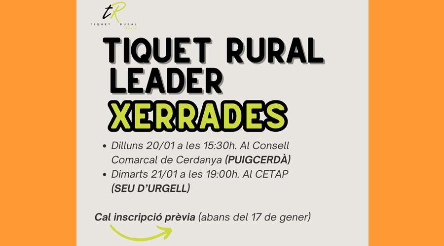 Cartell informant de les xerrades sobre el Tiquet Rural (CCAU)