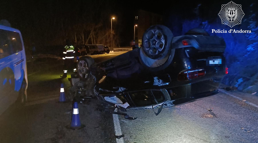 L'accident registrat a la Traba, a Canillo, aquest diumenge (Policia d'Andorra)