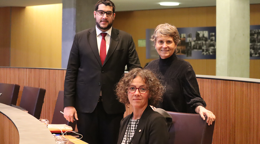 Els tres consellers generals socialdemòcrates, Pere Baró, Judith Casal i Susanna Vela (PS)