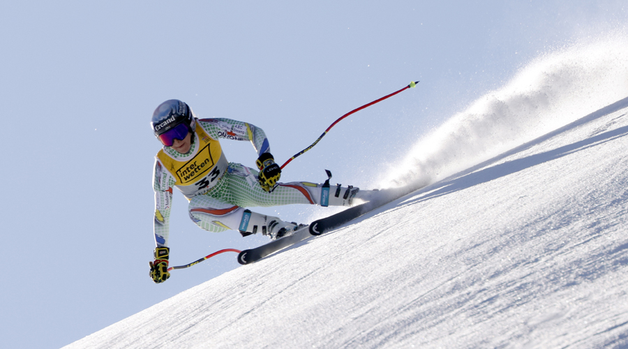 Cande Moreno, al segon entrenament de descens dels Mundials. Foto: Christophe Pallot Agence Zoom