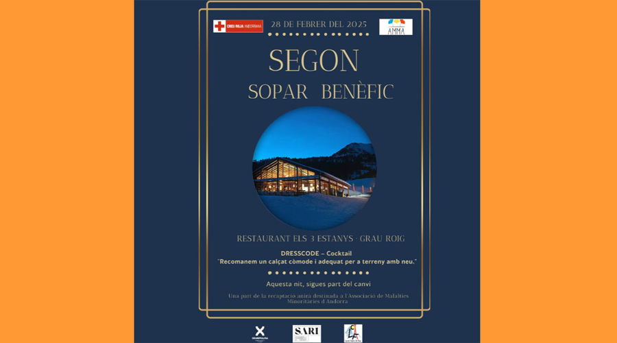Cartell anunciador del segon Sopar Benèfic (Creu Roja Andorrana)