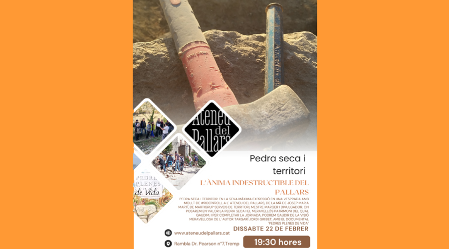 Cartell anunciant la xerrada sobre l'art de la pedra seca a Tremp
