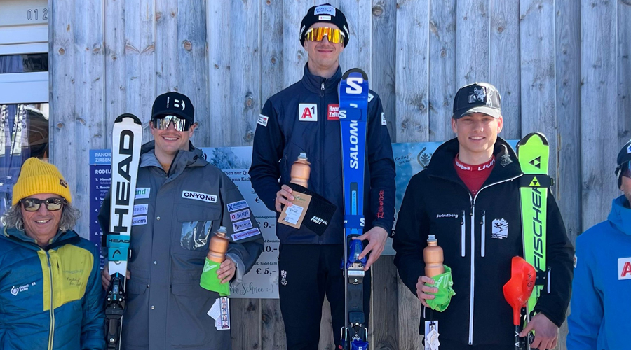 Segon per l'esquerra, Bartumeu Gabriel, segon a l'últim eslàlom de Gungelzen (FAE)