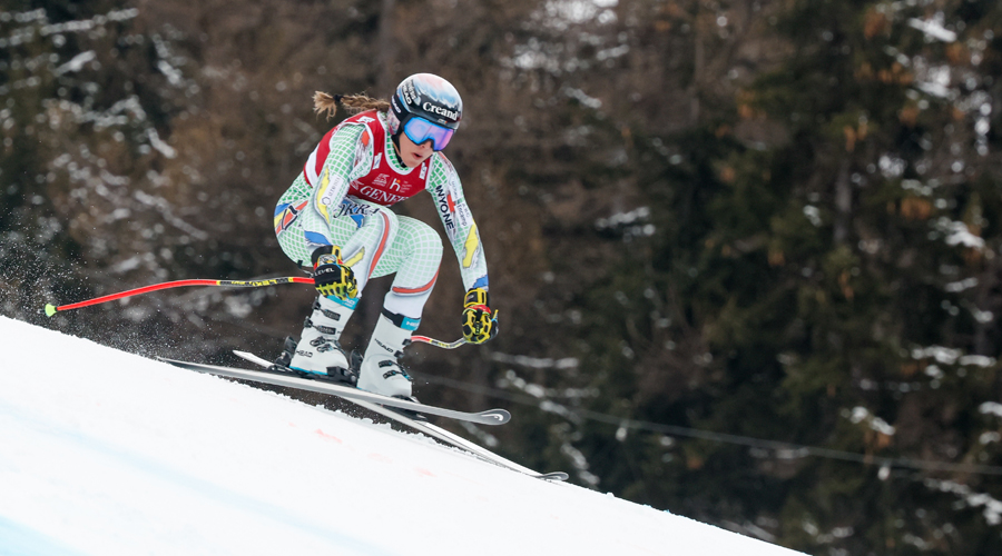 Cande Moreno, durant el supergegant de la Copa del Món de La Thuile