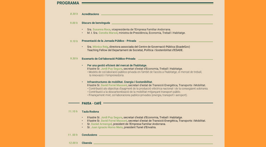 El programa de la jornada (EFA)