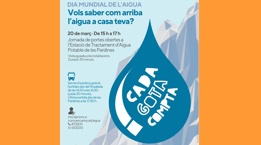 Cartell anunciant l'activitat amb motiu del Dia Mundial de l'Aigua (Comú d'Encamp)
