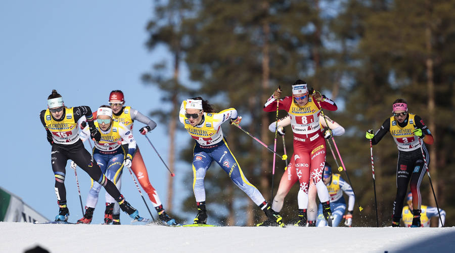A l'esquerra, Gina del Rio, al Team Sprint de la Copa del Món de Lahti. Foto: Nordic Focus