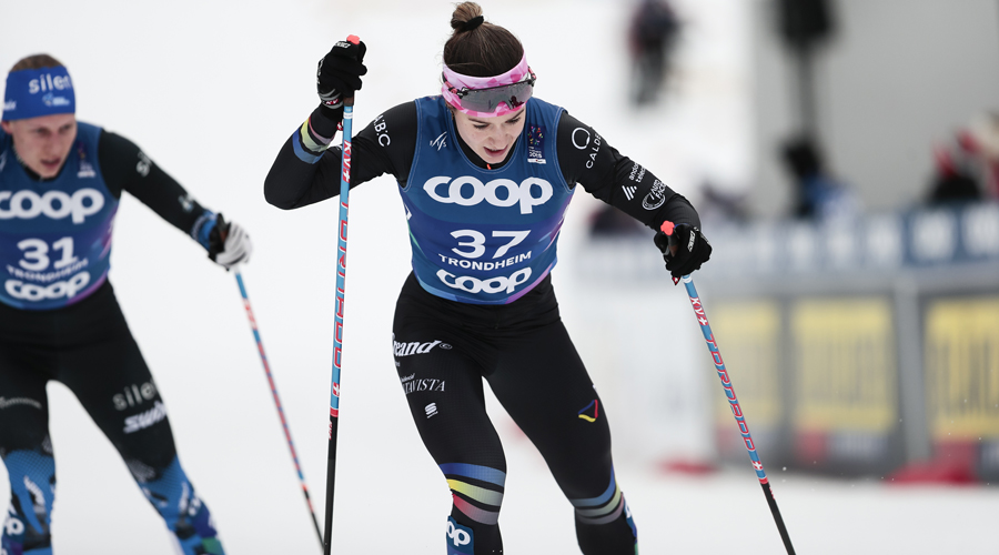 Gina del Rio, durant l'skiathlon dels Mundials de Trondheim. Foto: Modica Nordic Focus