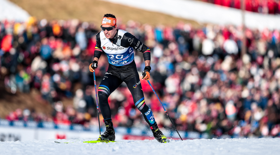 Irineu Esteve, dorsal 20, durant els 50km. Foto: Modica Nordic Focus