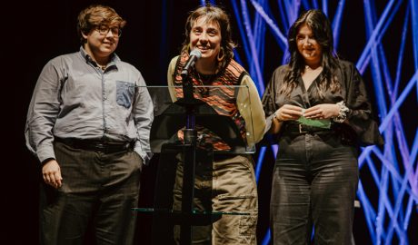 Els tres membres del jurat del Carnet Jove en l'edició 2024 del Festival Ull Nu