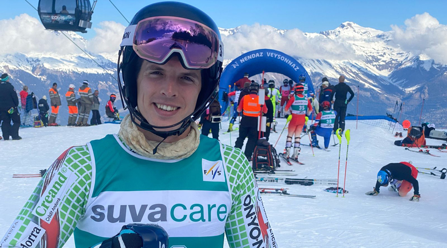 L'esquiador de para alpí, Roger Puig, a Veysonnaz (FAE)