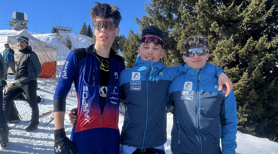 Els tres joves U20 de l'esquí de muntanya andorrà (FAM)