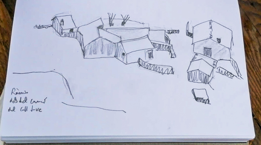 Una de les il·lustracions realitzades per Muma en la seva estada a Andorra (comuee)