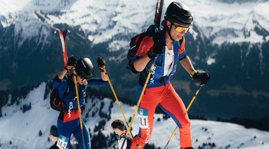 La parella andorrana durant la competició (FAM)