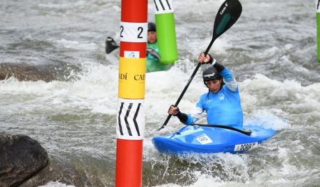 La palista andorrana, Mònica Doria, competint a la Seu