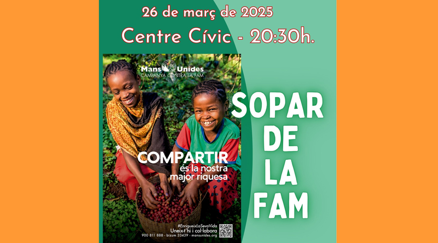 Cartell anunciant el "Sopar de la fam" a la Seu 