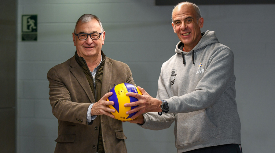 Xavier Folguera, president de la FAVB i el seleccionador, Adrián Garrido (FAVB)