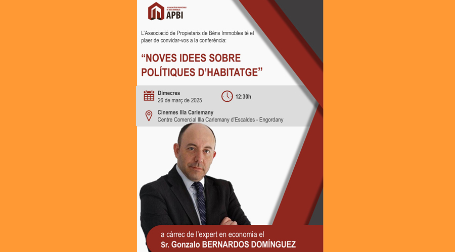 Cartell anunciador de la conferència de Gonzalo Bernardos (APBI)