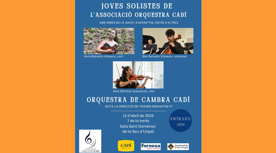Cartell anunciador del concert de dissabte (Associació Orquestra Cadí)