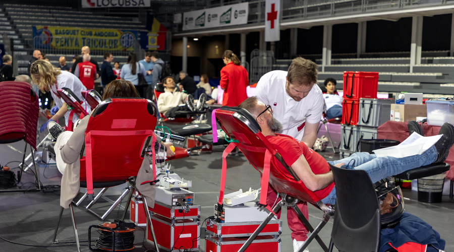 Un dels moments de gran afluència de donants
