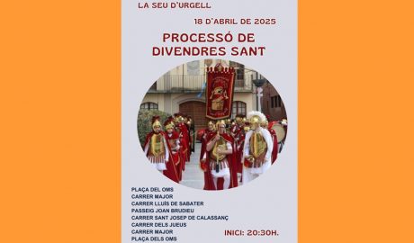 Cartell anunciant la processó del Sant Enterrament a la Seu