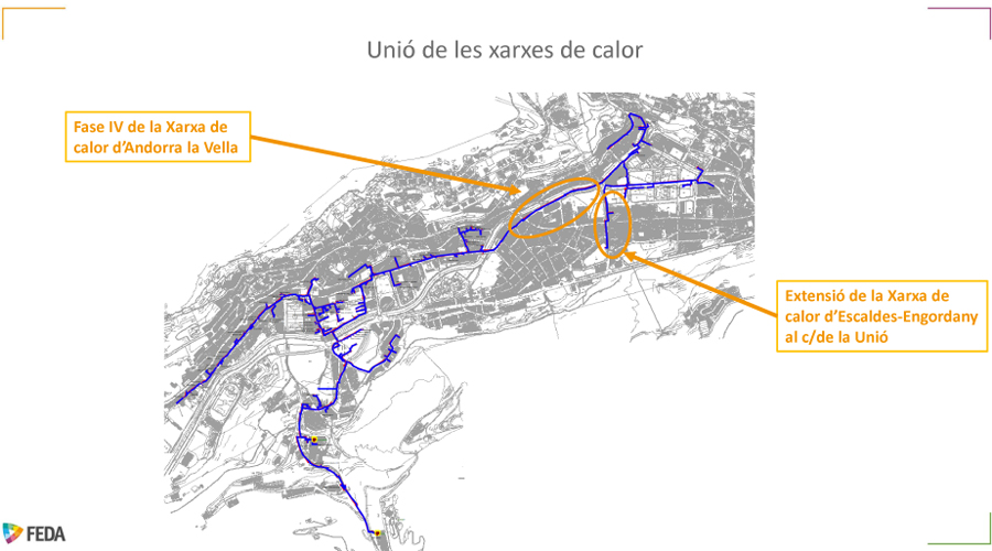 Unió de les xarxes de calor d'Andorra la Vella i Escaldes (FEDA Ecoterm)