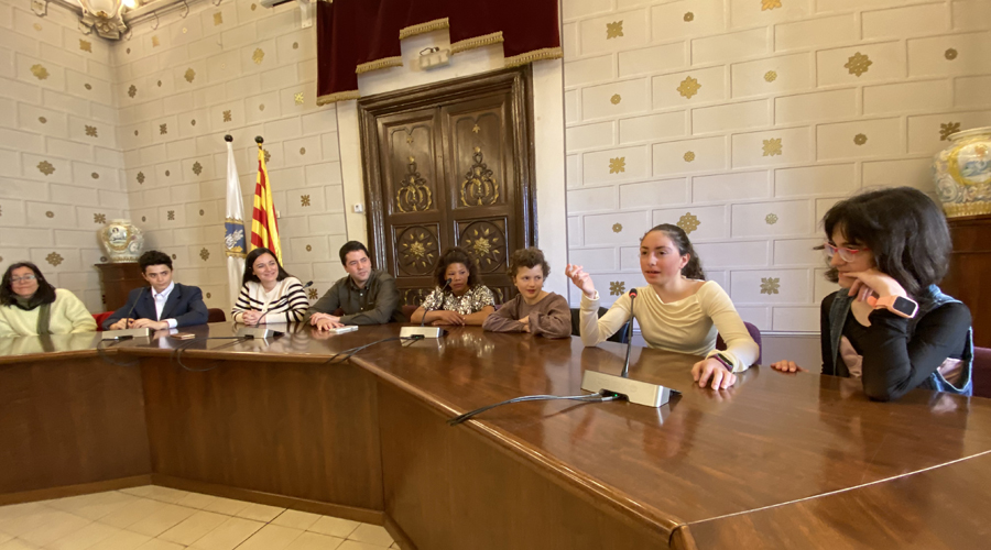 Alguns dels alumnes que han visitat aquest divendres l'Ajuntament de la Seu (Aj. la Seu)