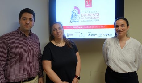 Joan Barrera, Pili Peral i Christina Moreno durant la presentació