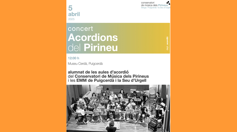 Cartell anunciant el concert "Acordions del Pirineu" (Aj. la Seu)