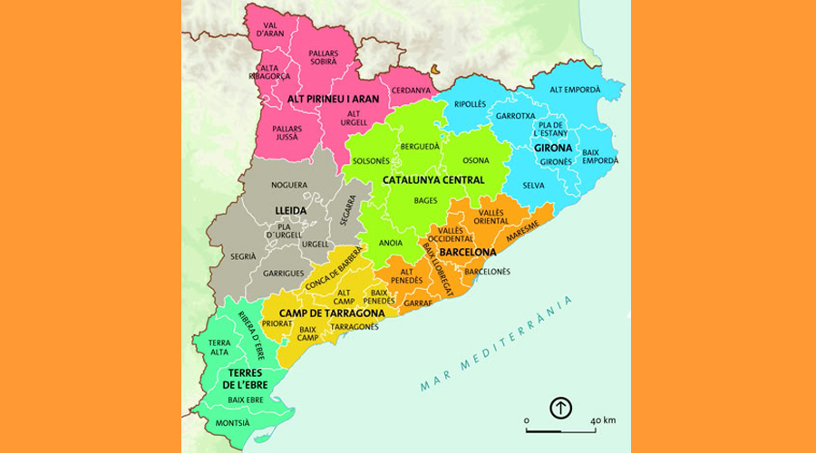 El mapa polític de Catalunya
