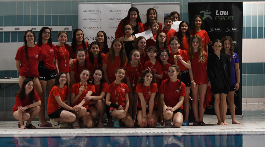 Les participants a la darrera jornada de la Lliga base andorrana de natació artística (FAN)