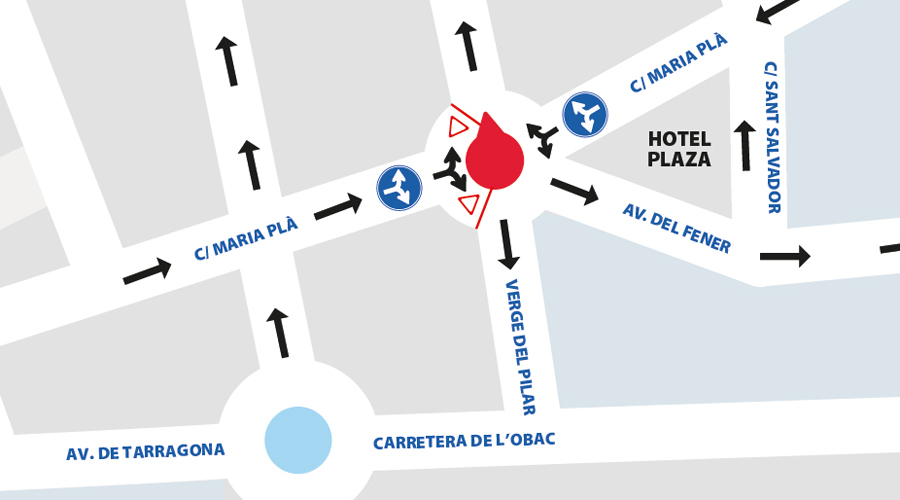 Plànol indicant les afectacions de trànsit (Comú d'Andorra la Vella)