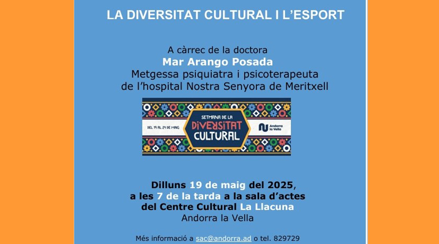 Cartell anunciant la conferència de la Dr. Mar Arango (SAC)