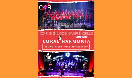 Cartell anunciant l'actuació del dissabte, 24 de maig, a les 19:30 hores, a la Sala de Festes d'Encamp