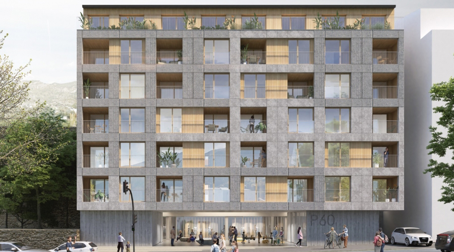 Render del bloc de pisos d'Escaldes que se sumarà al parc públic d'habitatge