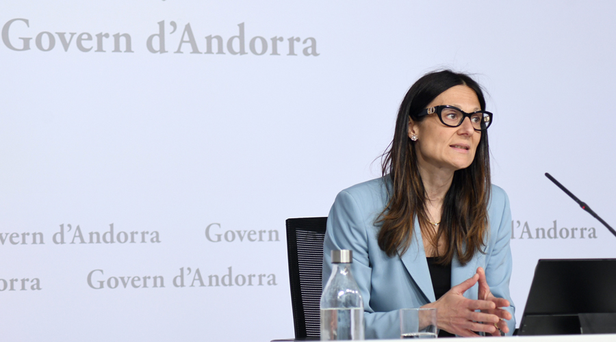 La ministra Ester Molné durant la seva compareixença davant dels mitjans (SFGA)