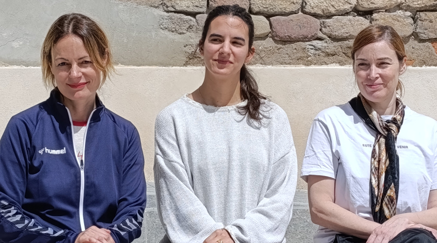 Ivana Miño, Laia Gabriel i Gisela Arnao, directores del Tabaca Film Fest, a Gerri de la Sal (Tabaca Film Fest)