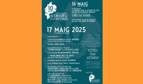 Programa del 10è aniversari de l'Ateneu de l'Alt Urgell
