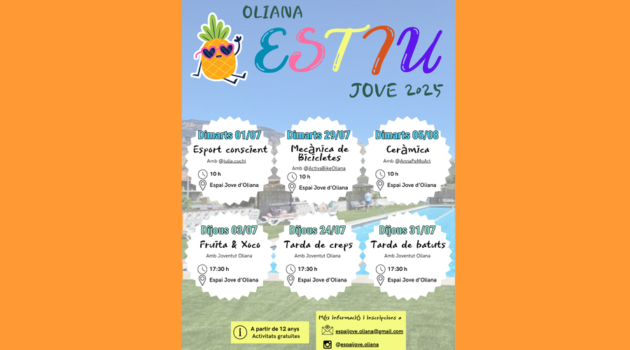 Cartell anunciador de les activitats d'estiu a Oliana (CCAU)