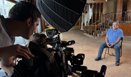 Enregistrament per a crear un documental de gent vinculada amb l’hotel Pol