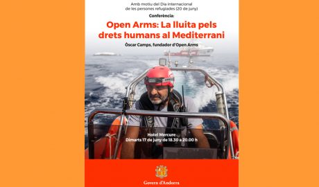 Cartell anunciant la conferència d'Òscar Camp