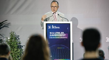 Xavier Espot intervenint a la Trobada Empresarial al Pirineu