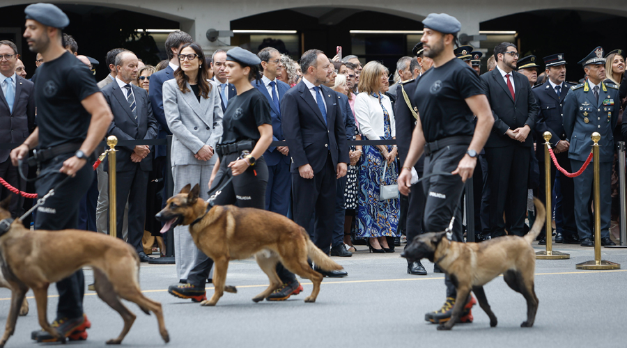 Desfilada d'efectius policials davant de les autoritats (SFGA)