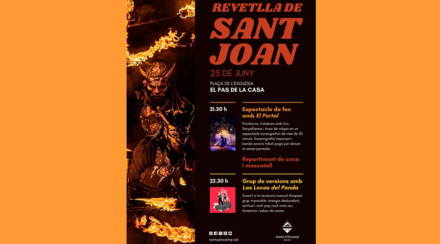 Cartell de la revetlla de Sant Joan al Pas de la Casa (Comú d'Encamp)
