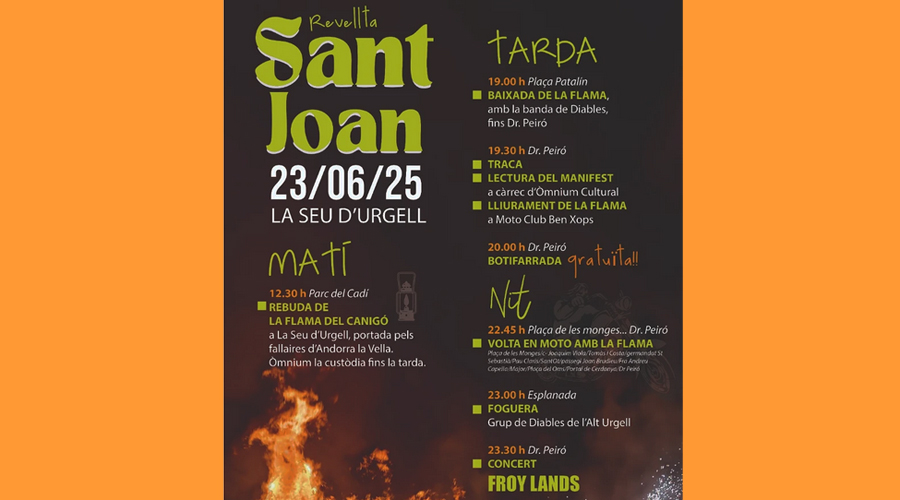 Cartell anunciant la revetlla de Sant Joan a la Seu