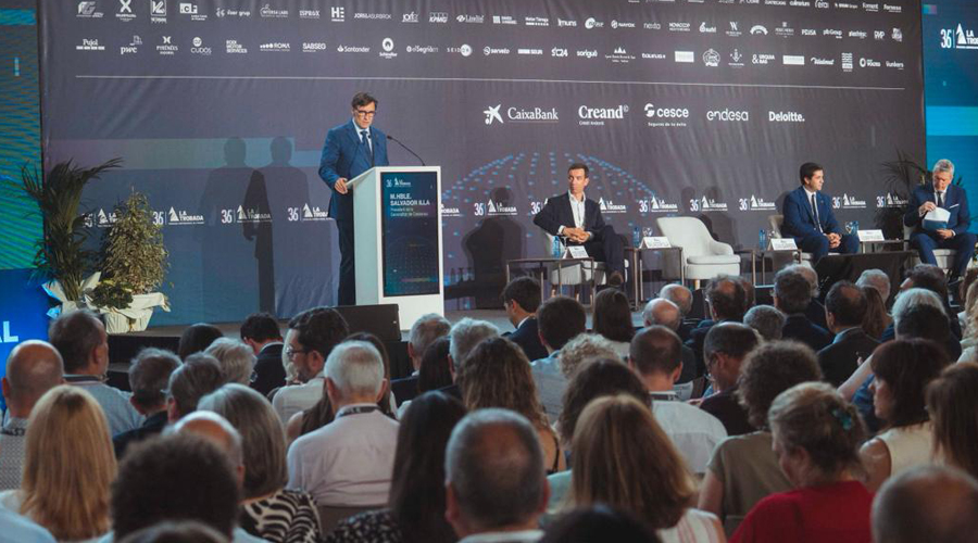 Salvador Illa durant la seva intervenció en la Trobada Empresarial al Pirineu (Govern.cat)